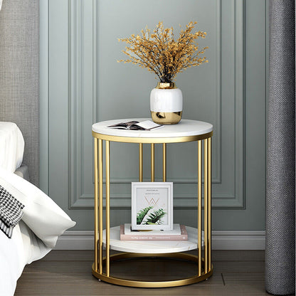 Table d'appoint ronde en marbre blanc