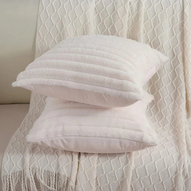 Housse de coussin en peluche