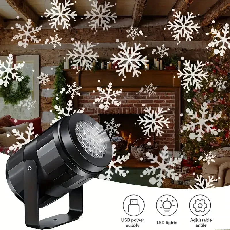 Vidéo Projecteur de Flocons de Neige Noël