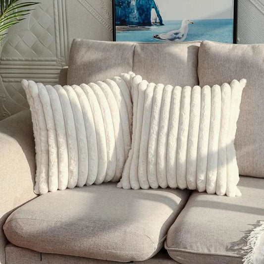 Housse de coussin en peluche