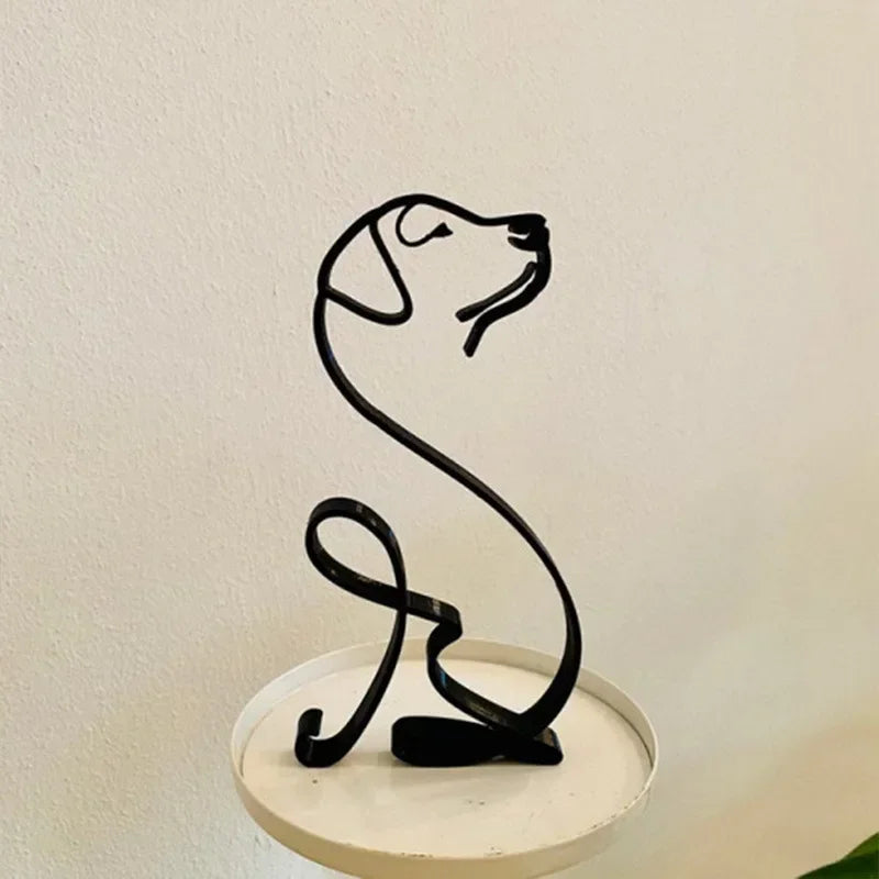 Sculpture en métal chien ou chat