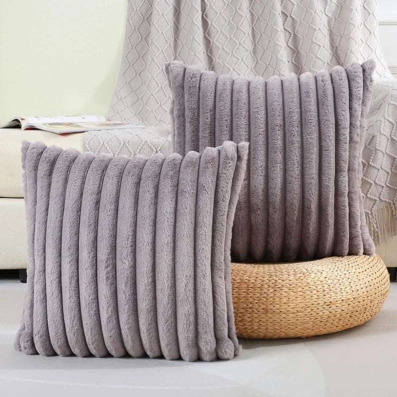 Housse de coussin en peluche