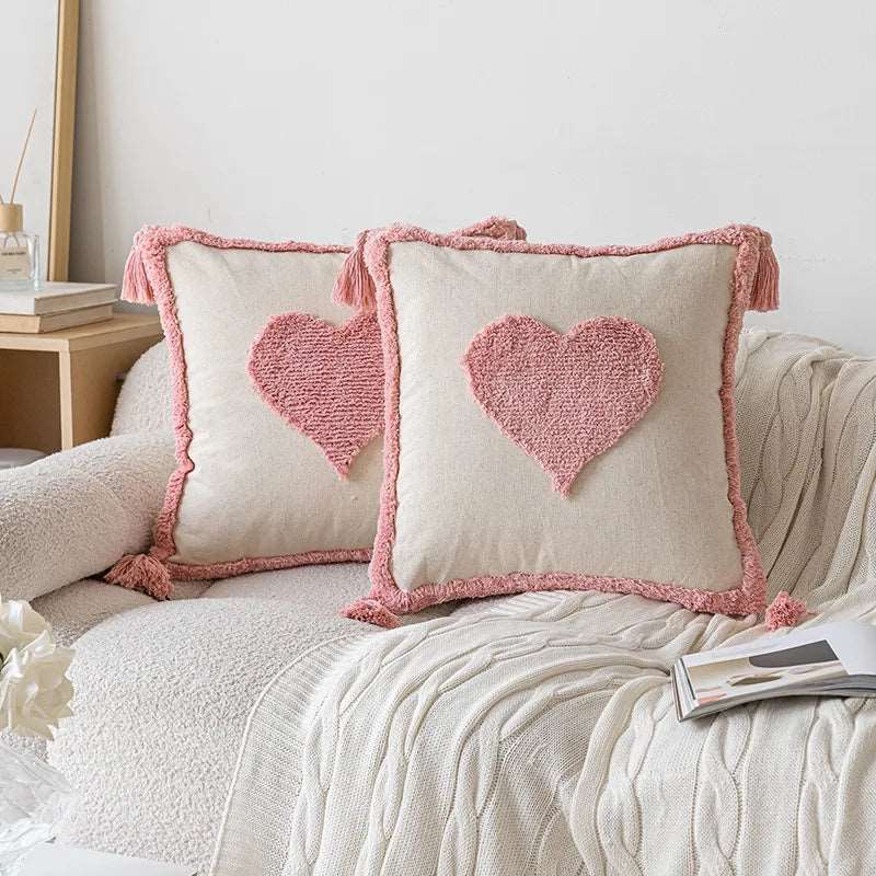 Housse de coussin berbère rose