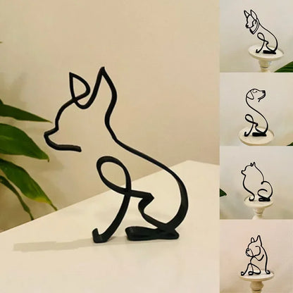 Sculpture en métal chien ou chat