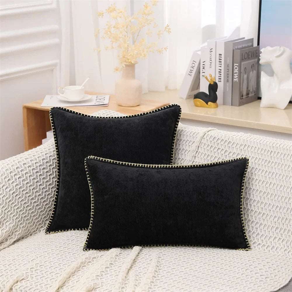 Housse de coussin chenille