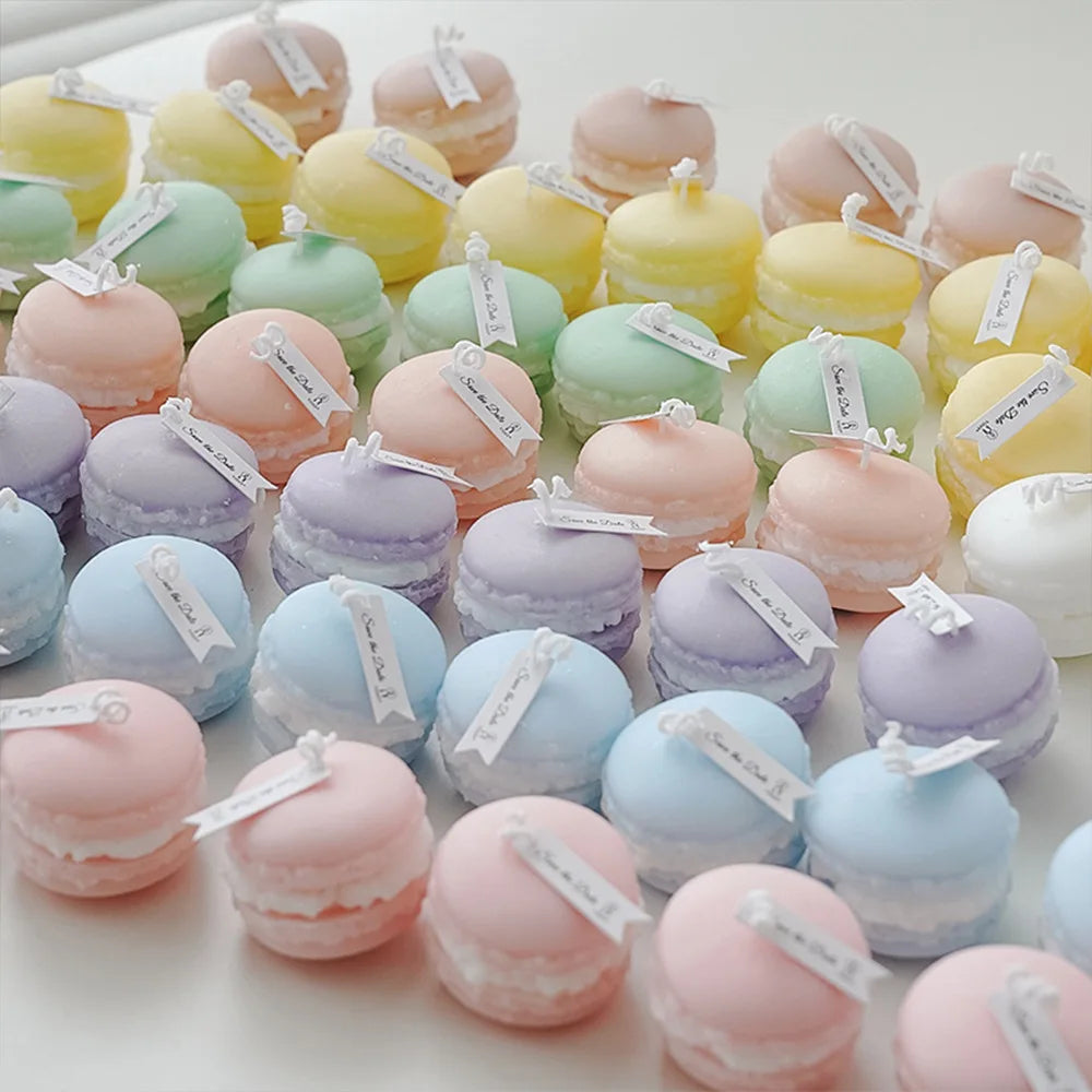 Bougie parfumée en forme de macaron