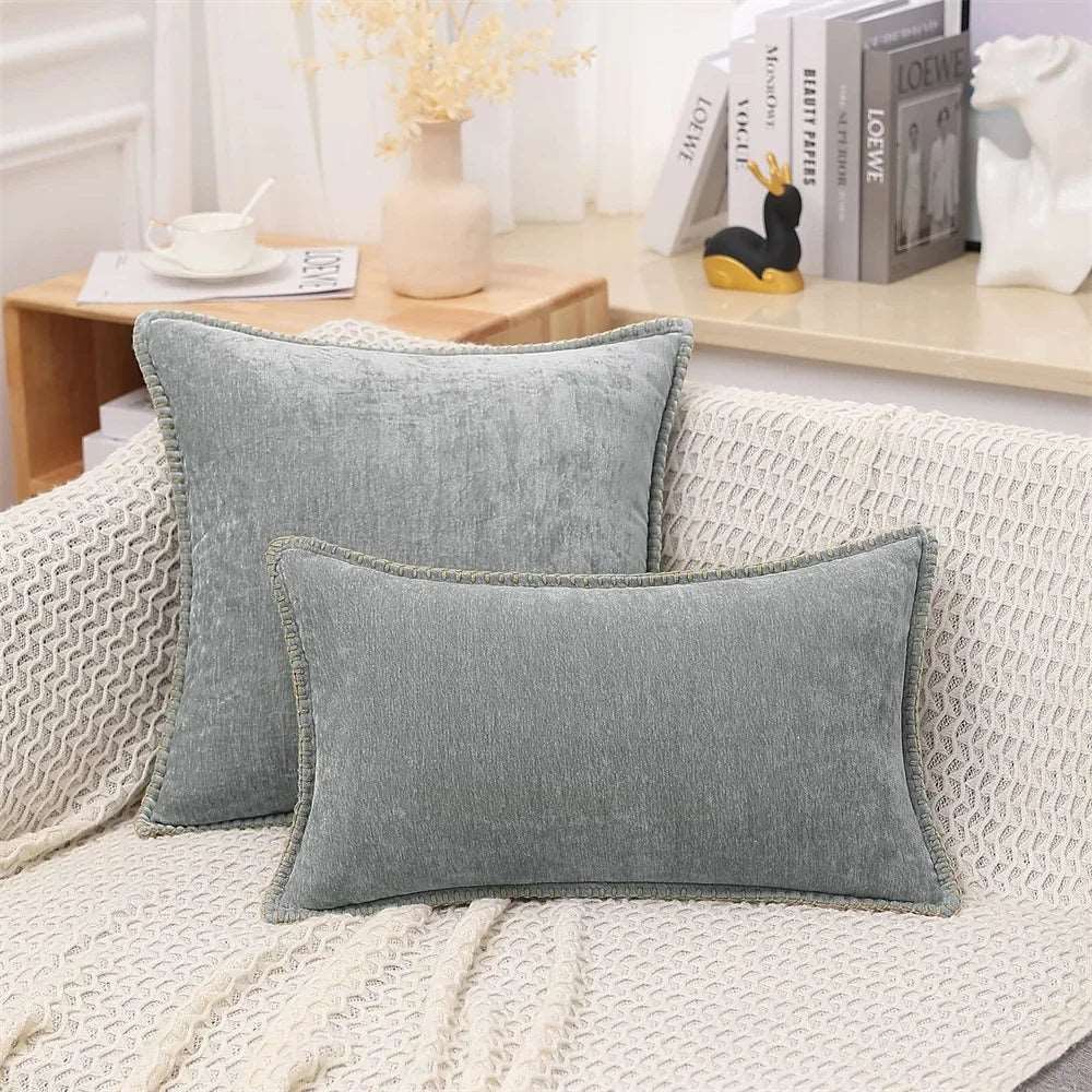 Housse de coussin chenille