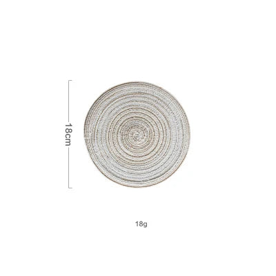 Set de table pour poser verre 18 cm beige blanc